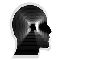 A profile of the human head with a strobe effect